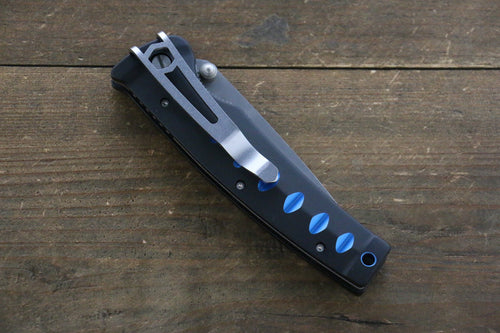 MCUSTA Katana VG10 Pocket Knife 80mm Aluminium (Black/Blue) Handle - Japannywholesale