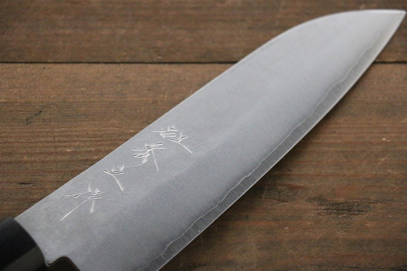 Shigeki Tanaka Silver Steel No.3 Nashiji Santoku  165mm Walnut Handle - Japannywholesale
