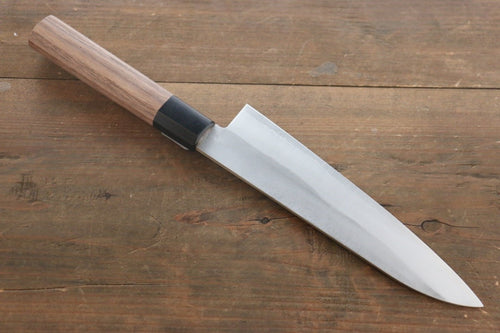 Shigeki Tanaka Silver Steel No.3 Nashiji Gyuto  180mm Walnut Handle - Japannywholesale