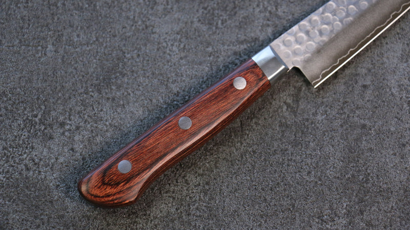 Seisuke Swedish Steel-stn Hammered Petty-Utility  150mm Mahogany Handle - Japannywholesale