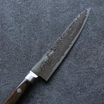 Seisuke Nami AUS10 Mirrored Finish Damascus Petty-Utility  135mm Brown Pakka wood Handle - Japannywholesale