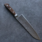 Seisuke Nami AUS10 Mirrored Finish Damascus Santoku  180mm Brown Pakka wood Handle - Japannywholesale