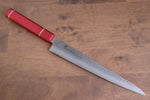 Sakai Takayuki VG10 33 Layer Damascus Sujihiki  240mm Live oak Lacquered (Kouseki) Handle - Japannywholesale