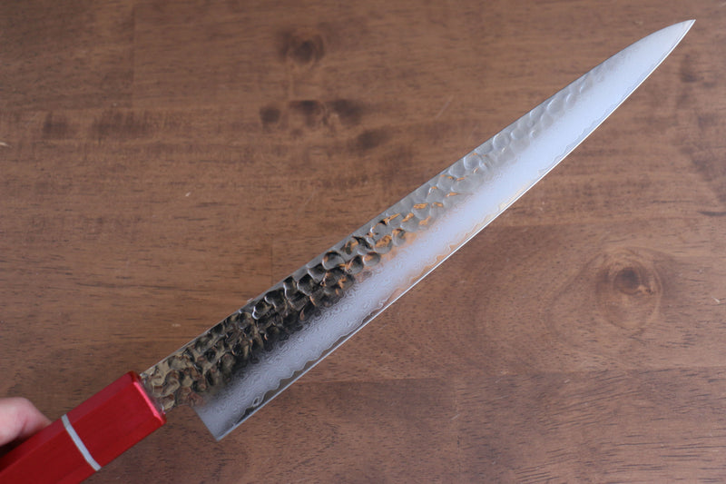 Sakai Takayuki VG10 33 Layer Damascus Sujihiki  240mm Live oak Lacquered (Kouseki) Handle - Japannywholesale