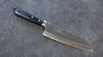 Kunihira VG1 Hammered Santoku  170mm Navy blue Pakka wood Handle - Japannywholesale