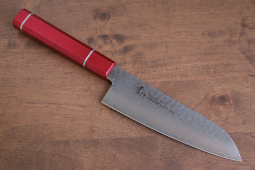 Sakai Takayuki VG10 33 Layer Damascus Santoku  170mm Live oak Lacquered (Kouseki) Handle - Japannywholesale