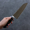 Seisuke ZA-18 Damascus Santoku  165mm Black Pakka wood Handle - Japannywholesale