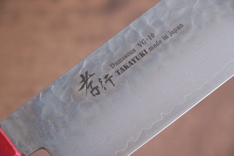 Sakai Takayuki VG10 33 Layer Damascus Nakiri  160mm Live oak Lacquered (Kouseki) Handle - Japannywholesale