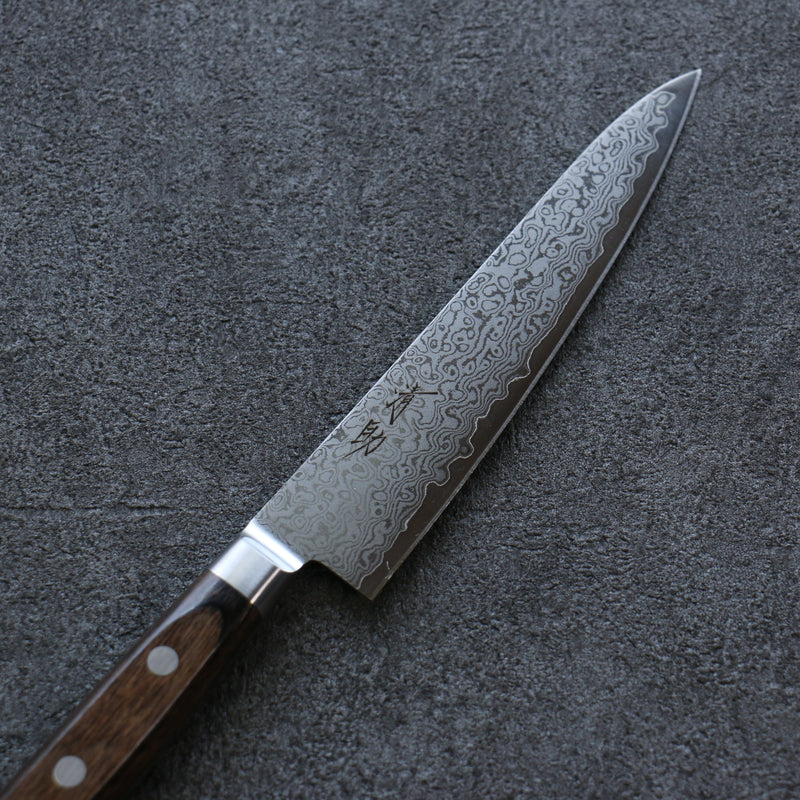 Seisuke VG10 33 Layer Damascus Petty-Utility  135mm Brown Pakka wood Handle - Japannywholesale