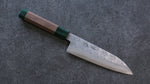 Seisuke Blue Super Hammered Santoku  165mm Walnut(With Double Green Pakka wood) Handle - Japannywholesale