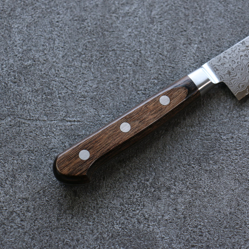 Seisuke VG10 33 Layer Damascus Petty-Utility  135mm Brown Pakka wood Handle - Japannywholesale