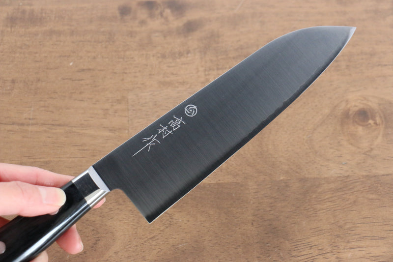 Takamura Knives VG10 Migaki Finished Santoku  170mm Black Pakka wood Handle - Japannywholesale