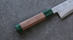 Seisuke Blue Super Hammered Santoku  165mm Walnut(With Double Green Pakka wood) Handle - Japannywholesale