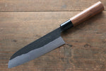 Ogata White Steel No.2  Black Finished Santoku  165mm with Walnut Handle - Japannywholesale