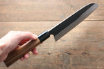 Ogata White Steel No.2  Black Finished Santoku  165mm with Walnut Handle - Japannywholesale