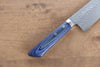 Kunihira VG1 Hammered Santoku  170mm Blue Pakka wood Handle - Japannywholesale