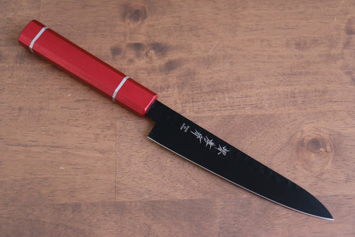 Sakai Takayuki Kurokage VG10 Hammered Teflon Coating Petty-Utility  150mm Live oak Lacquered (Kouseki) Handle - Japannywholesale