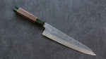 Seisuke Blue Super Hammered Gyuto  210mm Walnut(With Double Green Pakka wood) Handle - Japannywholesale