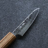 Seisuke Tsukikage AUS10 Migaki Finished Hammered Damascus Petty-Utility  80mm Oak Handle - Japannywholesale