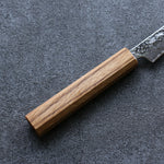 Seisuke Tsukikage AUS10 Migaki Finished Hammered Damascus Petty-Utility  80mm Oak Handle - Japannywholesale