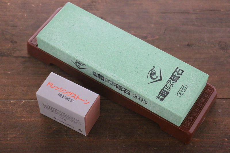 Naniwa Ceramic Chosera Sharpening Stone with Plastic Base - #400 - Japannywholesale