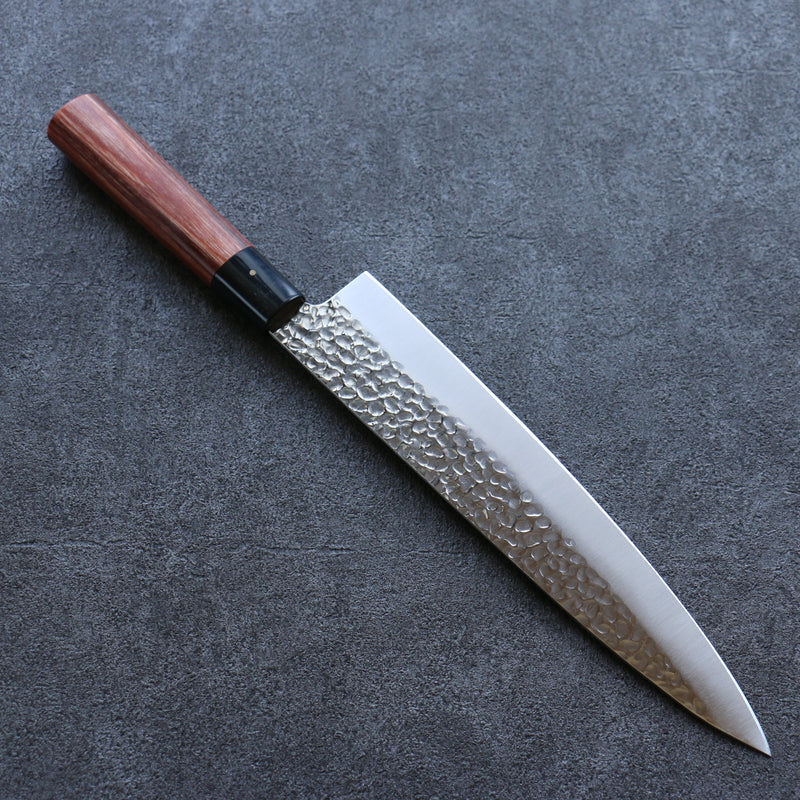 Kanetsune DSR-1K6 Hammered Gyuto  240mm Red Pakka wood Handle - Japannywholesale