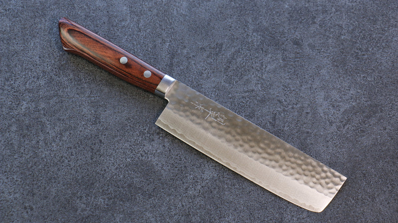 Kunihira Kokuryu VG10 Hammered Usuba  165mm Mahogany Handle - Japannywholesale