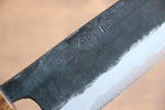 Kyohei  Shindo Blue Steel Black Finished Santoku  170mm Live oak Lacquered Handle - Japannywholesale