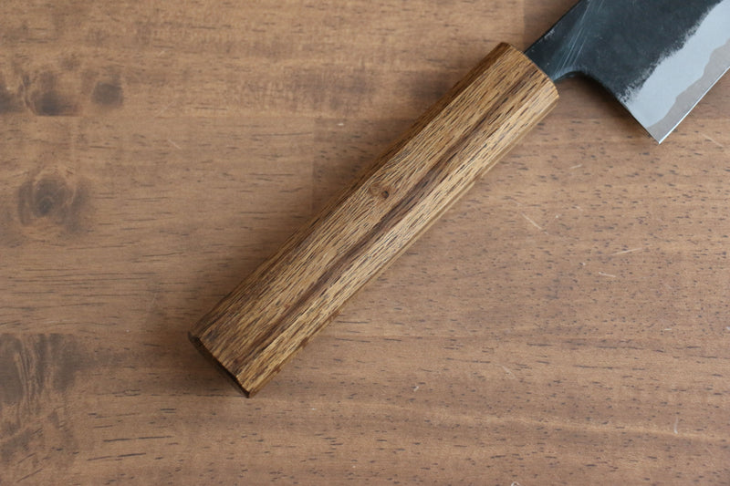 Kyohei  Shindo Blue Steel Black Finished Santoku  170mm Live oak Lacquered Handle - Japannywholesale