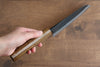 Kyohei  Shindo Blue Steel Black Finished Santoku  170mm Live oak Lacquered Handle - Japannywholesale