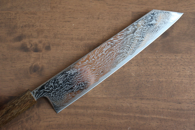 Seisuke Nami AUS10 Mirrored Finish Damascus Kiritsuke  240mm Oak Handle - Japannywholesale