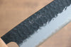 Seisuke Shitan Blue Super Hammered Kurouchi Santoku  170mm Shitan Handle - Japannywholesale