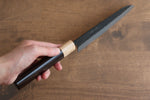 Seisuke Shitan Blue Super Hammered Kurouchi Santoku  170mm Shitan Handle - Japannywholesale