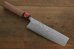 Shigeki Tanaka Blue Steel No.2 Damascus Nakiri  165mm Walnut Handle - Japannywholesale