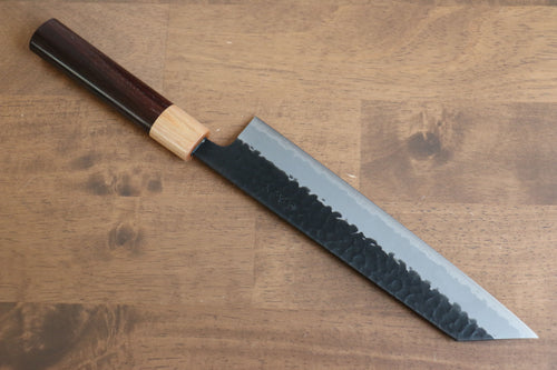 Seisuke Shitan Blue Super Hammered Kurouchi Kiritsuke  210mm Shitan Handle - Japannywholesale