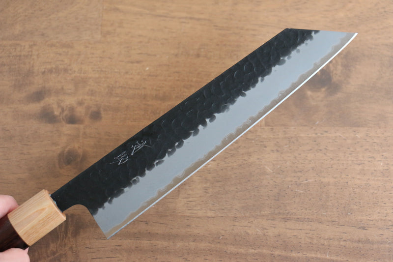 Seisuke Shitan Blue Super Hammered Kurouchi Kiritsuke  210mm Shitan Handle - Japannywholesale