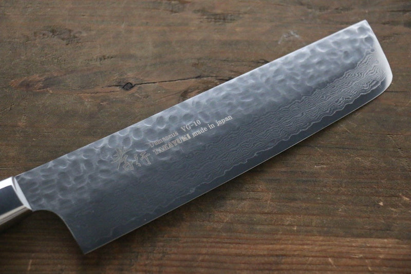 Sakai Takayuki VG10 33 Layer Damascus Nakiri  160mm Desert Ironwood(Sugihara model) Handle - Japannywholesale