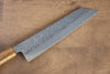 Seisuke Tsukikage AUS10 Migaki Finished Hammered Damascus Kiritsuke  210mm Oak Handle - Japannywholesale