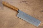 Seisuke Tsukikage AUS10 Migaki Finished Hammered Damascus Nakiri  170mm Oak Handle - Japannywholesale