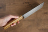 Seisuke Tsukikage AUS10 Migaki Finished Hammered Damascus Nakiri  170mm Oak Handle - Japannywholesale