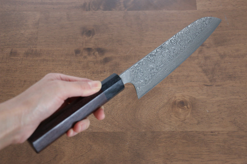 Masakage Kumo VG10 Damascus Santoku  165mm Shitan Handle - Japannywholesale