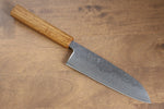 Seisuke Tsukikage AUS10 Migaki Finished Hammered Damascus Santoku  170mm Oak Handle - Japannywholesale