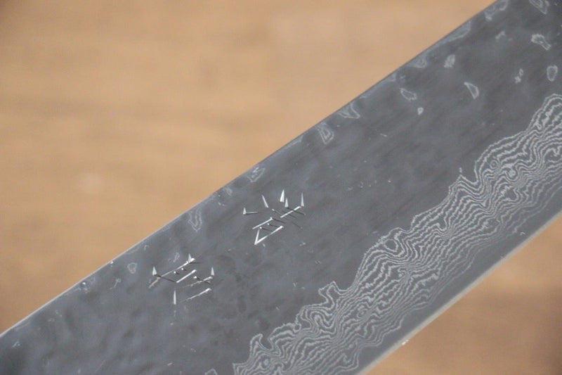 Seisuke Tsukikage AUS10 Migaki Finished Hammered Damascus Gyuto  210mm Oak Handle - Japannywholesale