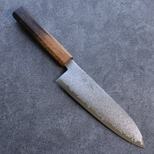 Seisuke VG10 Damascus Santoku  180mm Burnt Oak Handle - Japannywholesale