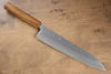 Seisuke Tsukikage AUS10 Migaki Finished Hammered Damascus Gyuto  240mm Oak Handle - Japannywholesale