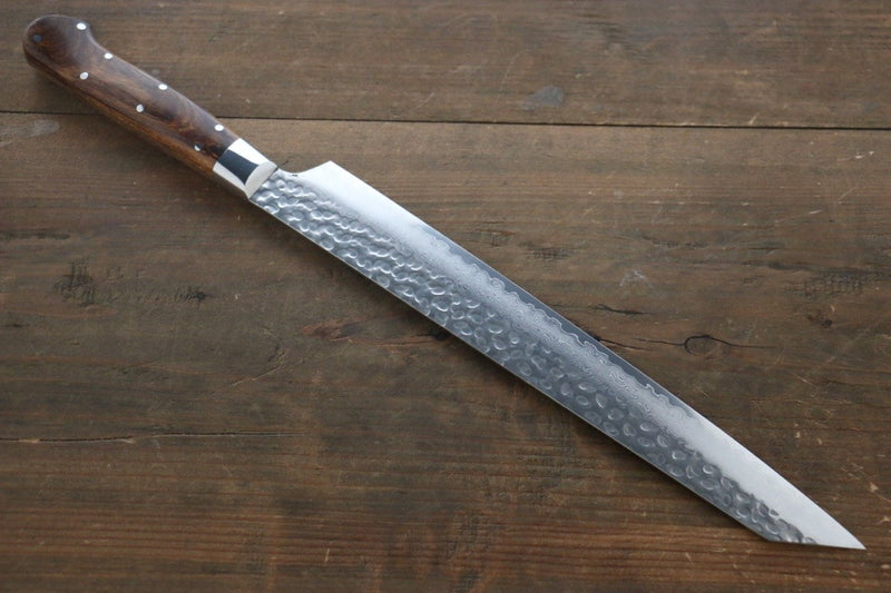 Sakai Takayuki VG10 33 Layer Damascus Kiritsuke Yanagiba  270mm Desert Ironwood(Sugihara model) Handle - Japannywholesale