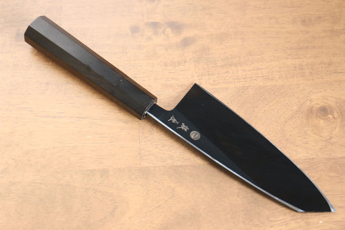 Jikko Ginza White Steel Black dyeing Kiritsuke Deba  150mm Ebony Wood Handle - Japannywholesale