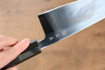 Jikko Ginza White Steel Black dyeing Kiritsuke Deba  150mm Ebony Wood Handle - Japannywholesale