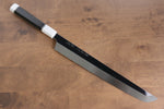 Sakai Takayuki Kageuchi Water Quenching Honyaki White Steel No.2 Mirrored Finish Sakimaru Yanagiba  300mm Ebony with Double Water Buffalo Ring Handle with Sheath - Japannywholesale