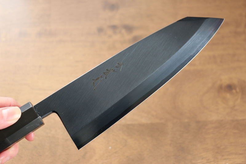 Jikko Ginza White Steel Black dyeing Kiritsuke Deba  180mm Ebony Wood Handle - Japannywholesale